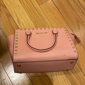 Pink gold studded michael Kors mini purse